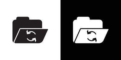 Folder sync icon Thin line flat illustration vector