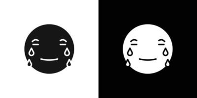 Crying icon Thin line flat illustration vector