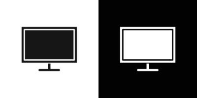 Computer monitor icon Thin line flat illustration vector