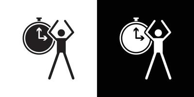 exercise time icon Thin line flat illustration vector