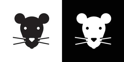 Face of mouse icon Thin line flat illustration vector