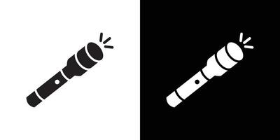 Flashlight icon Thin line flat illustration vector