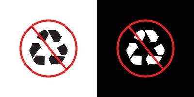 Non Recyclable icon Thin line flat illustration vector