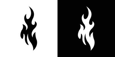 Fire flame icon Thin line flat illustration vector