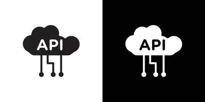 Cloud API icon Thin line flat illustration vector