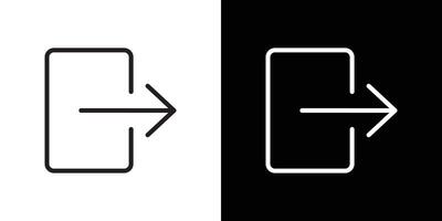 Logout exit icon Thin line flat illustration vector