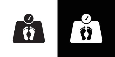Footprint on weight scale icon Thin line flat illustration vector