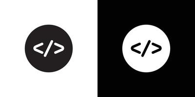 Coding icon Thin line flat illustration vector