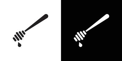 honey dipper icon Thin line flat illustration vector
