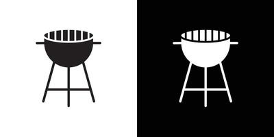 Barbecue grill icon Thin line flat illustration vector
