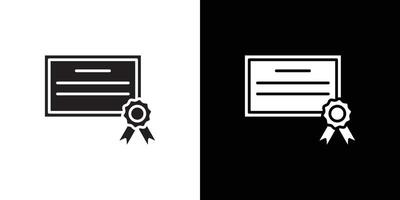 Certification diploma icon Thin line flat illustration vector