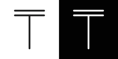 Kazakhstan tenge icon Thin line flat illustration vector