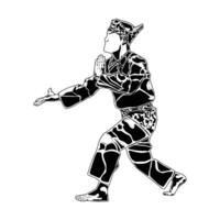 a firm stance movement in pencak silat martial arts vector