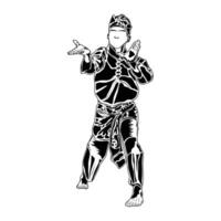 image of dance in martial arts in pencak silat vector