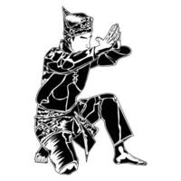 movement of offering greetings in pencak silat martial arts vector