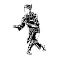 the movement of the legs crossing and attacking in pencak silat martial arts vector