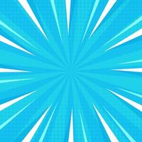 Light Blue comic sunburst effect background with halftone effect vector