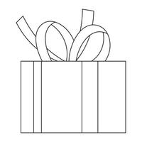 A gift box with a bow on it coloring page vector