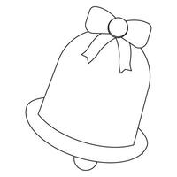 A bell with a bow on it coloring page vector