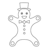 A gingerbread man with a top hat and tie vector
