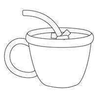A cup with a straw and a drink in it vector
