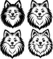 Four dog heads with different expressions vector