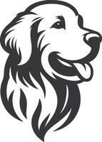 A dog head with a long tail and a smile vector