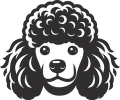 A black and white poodle dog head vector