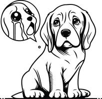 line art beagle dog, Beagle line drawing, art,illustrations vector