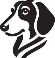 A black and white dog head on a white background vector