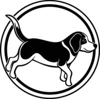 Beagle dog in circle vector