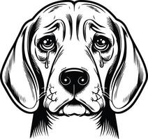 A dog's face with a sad expression vector