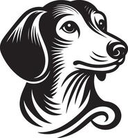 A black and white image of a dog's head vector