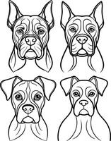 Four dog heads with different expressions vector