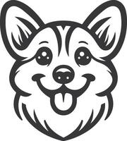 A dog face with a smile on it's face vector