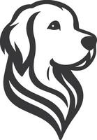 A black and white dog head on a white background vector