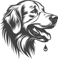 A dog's head with a tear drop on it vector