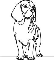 line art beagle dog, Beagle line drawing, art,illustrations vector