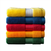 A stack of towels in various colors png