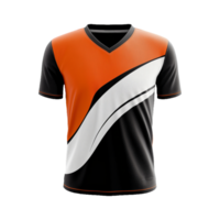 Unique Sports Jersey Design Mockup with Abstract Graphics Isolated on Transparent Background Ideal for Team Gear, Gaming Apparel, and Banners png