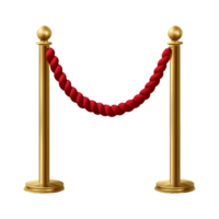 A red rope and gold poles with a red rope png