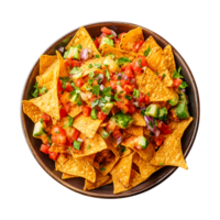 Freshly Made Spicy Nachos Plate File, Isolated on Transparent Background Perfect for Creating Engaging Product Banners, Social Media Graphics, and Covers png