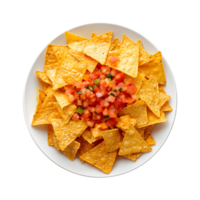 Plate of Crispy Nachos with Spices File, Transparent Background Great for Designing Product Banners, Social Media Graphics, and Marketing Materials png