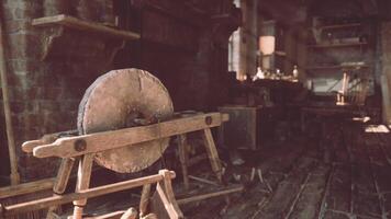 Old carpentry workshop filled with traditional tools and rustic charm video