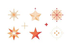 A set of different star shapes and stars vector