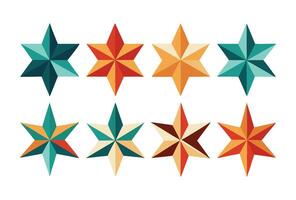 A set of colorful star shapes on a white background vector