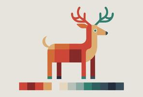 A colorful deer with a square background vector