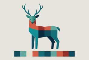 A deer standing in front of a colorful background vector