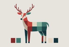 A deer with a red, green and blue background vector