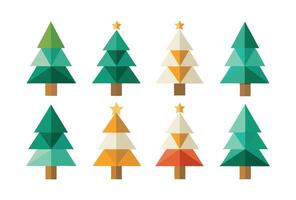 Christmas trees in different colors vector